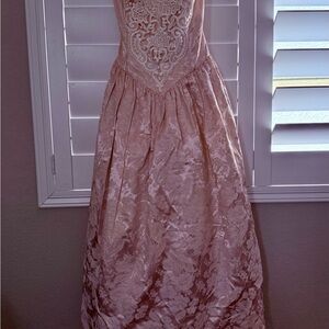 Scott McClintock Blush Pink Lace Bodice Floral Jacquard Prom or Wedding Dress